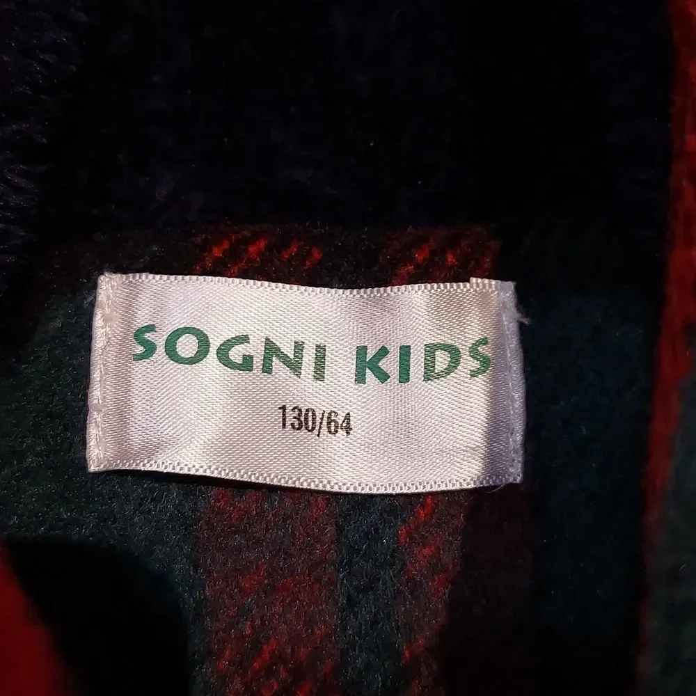 Sogni Kids Red Tartan Plaid Toggle Parka Sz 130/64